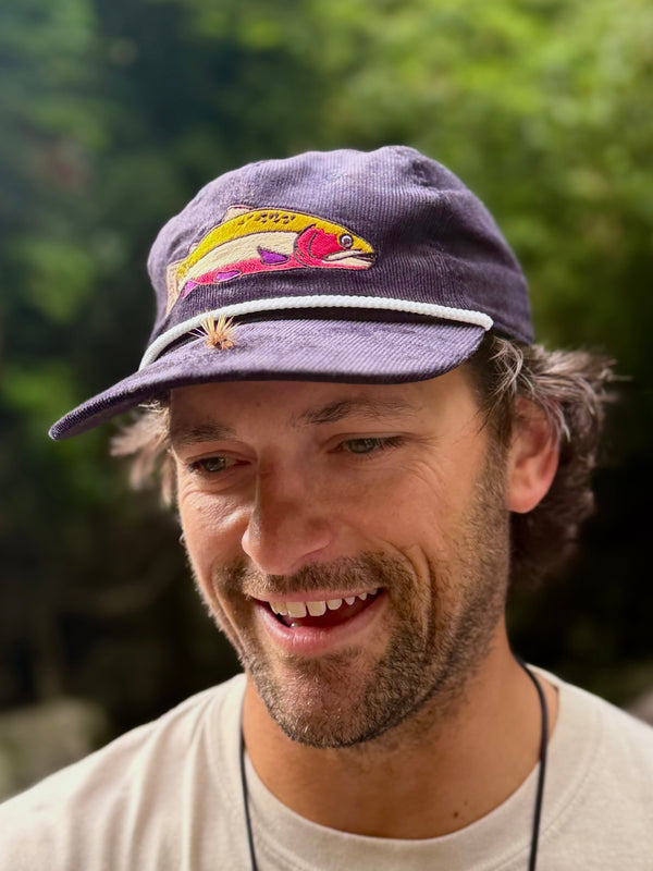 Embroidered Corduroy Rope Hat